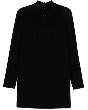 Max Mara High-Neck Long-Sleeve Dress - Black