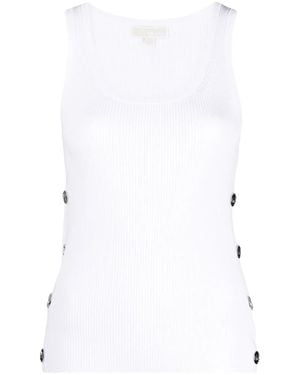MICHAEL Michael Kors Button-Embellished Ribbed Tank Top - White