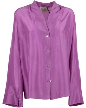 forte_forte Camisa Con Cuello En V - Morado