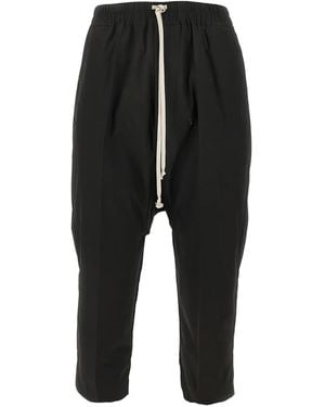 Rick Owens Drawstring Cropped Trousers - Black