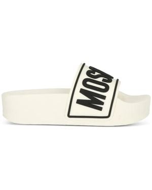 Moschino Logo Flip Flops - White