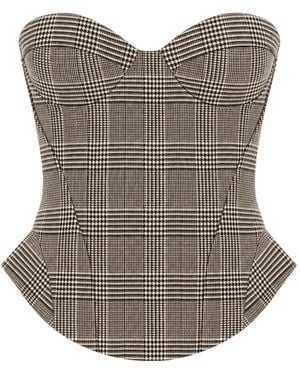 Ermanno Scervino Check Bustier Top - Brown
