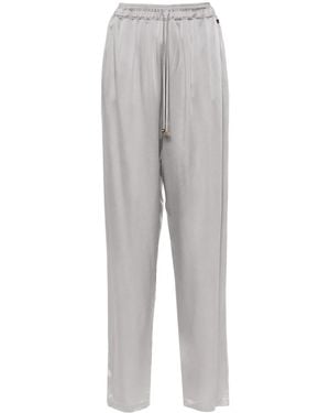 Elisabetta Franchi サテン テーパードパンツ - グレー