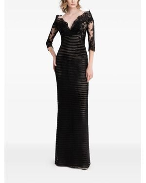 Gemy Maalouf Off-The-Shoulders V-Neckline Maxi Dress - Black