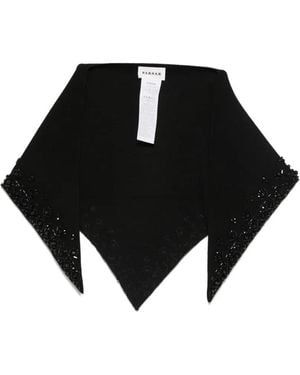 P.A.R.O.S.H. Bead-Embellished Pointed Scarf - Black