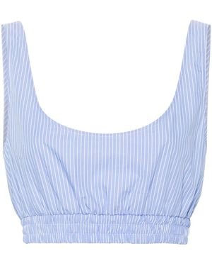 MODES GARMENTS Striped Crop Top - Blue
