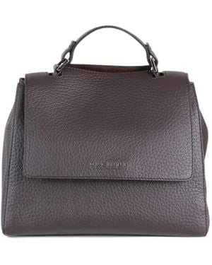 Orciani Small Sveva Soft Grained Leather Tote Bag - Grey