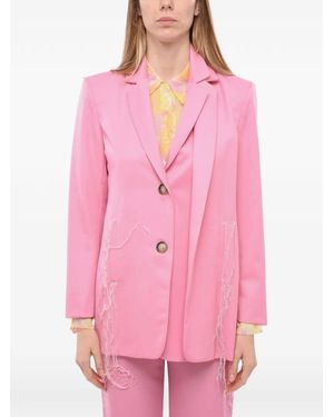 Julfer Fringed Single-Breasted Jacket - Pink