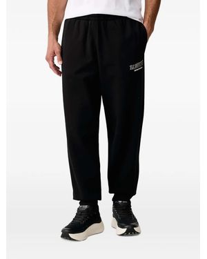 EA7 Logo-Print Track Trousers - Black