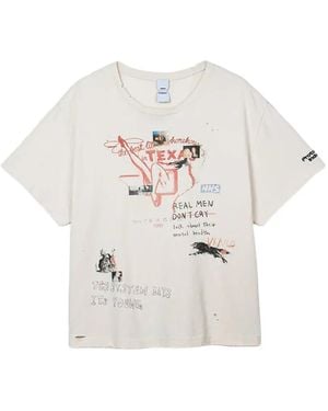 Protocol Index Camiseta Lavada Con Dibujo A Mano - Blanco