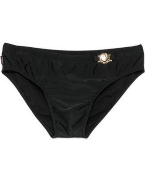 Moschino Smiley-Plaque Swim Trunks - Black