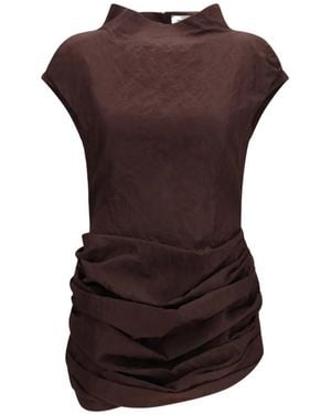 Magda Butrym Ruched Sleeveless Mini Dress - Purple