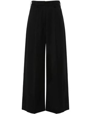 Simone Rocha Pleated Wide-Leg Trousers - Black