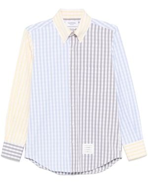 Thom Browne Gingham-Check Poplin Shirt - White