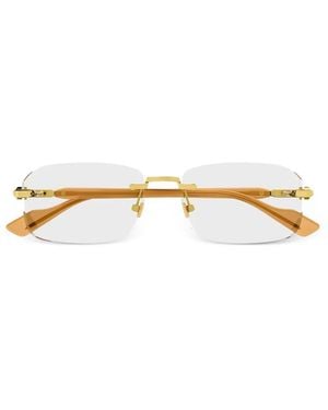 Gucci Eckige Brille Mit Logo - Mettallic