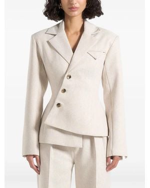 Manière De Voir Thalia Tailored Asymmetric Double Breasted Blazer - White