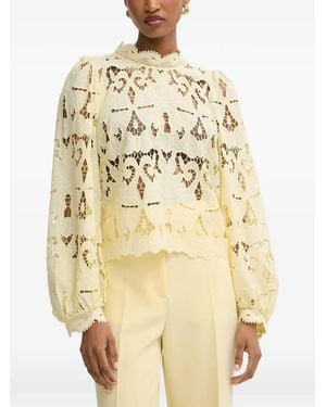 Morgan Blusa Con Encaje Guipur - Neutro