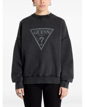Guess Logo-Print Sweater - Black