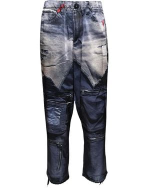 Maison Mihara Yasuhiro Trompe L'Oeil Hose - Blau