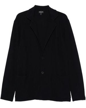 Giorgio Armani Long-Sleeve Buttoned Blazer - Black