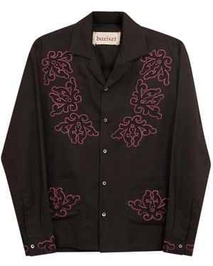 BAZISZT Chemise À Poche Brodée - Black