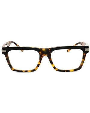 Versace Tortoiseshell-Effect Rectangle-Frame Glasses - Black