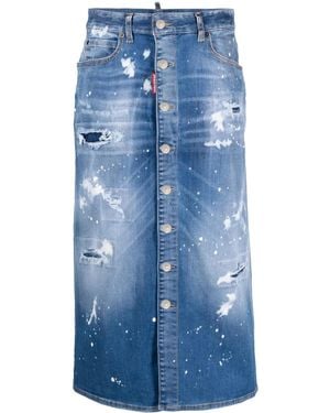 DSquared² ダメージ デニムスカート - ブルー