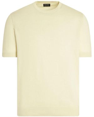 ZEGNA Cotton T-Shirt - Natural