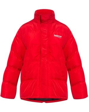 Balenciaga Micro-Faille Puffer Coat - Red