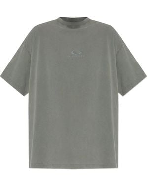 Balenciaga Logo-embroidered T-shirt - Grau