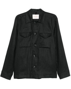 Officina 36 Button-Fastening Pocket Overshirt - Black