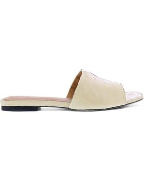 Toral Shoes Croc-Effect Slippers - White