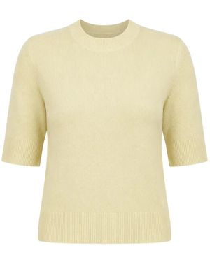 LeKasha Chypre Short-Sleeve Cashmere T-Shirt - Natural