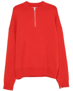 Extreme Cashmere Like Pullover Mit Kurzem Reißverschluss - Rot