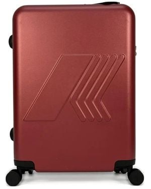 K-Way Logo-Embossed Luggage - Red