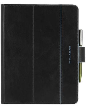 Piquadro Leather Ipad Pro 11" Case - Black
