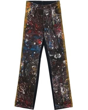 Charles Jeffrey Exclusive Painted Art Cotton Jeans - Grey