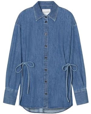 Closed Strap Waisted Blouse - Blue