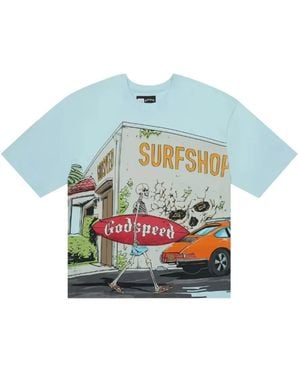 Godspeed Surf Shop Graphic T-Shirt - Blue