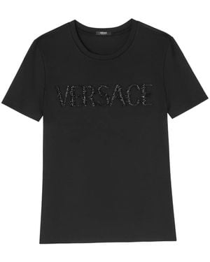Versace Cotton Jersey Top - Schwarz