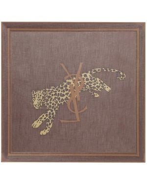 Saint Laurent Printed Wool Foulard - Brown