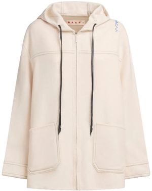 Marni Embroidered Parka Jacket - Natural