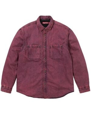 Supreme Chemise En Jean À Doublure En Peau Lainée - Violet