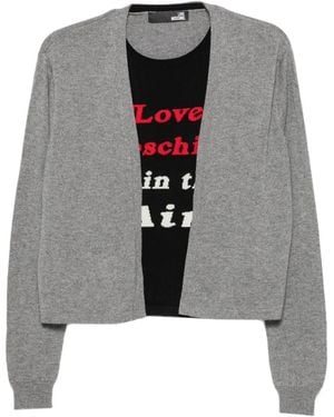 Love Moschino Jersey Con Aplique Del Logo - Gris