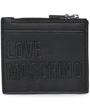 Love Moschino Logo-Embroidered Wallet - Black