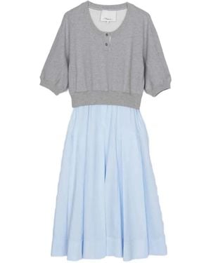 3.1 Phillip Lim Robe Courte À Boutons Pression - Blue