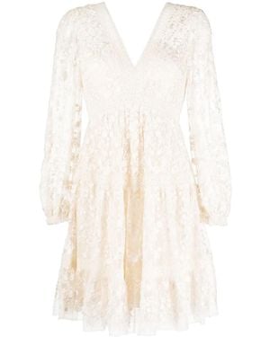 Needle & Thread Embroidered Floral-Lace Detail Dress - White