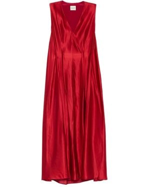 KHAITE Abito Syd Con Scollo A V - Rosso