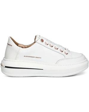 Alexander Smith Lace-Up Platform Trainers - White