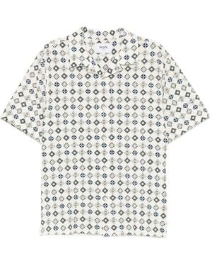 Wax London ジオメトリックパターン シャツ - ホワイト
